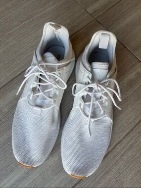 adidas Men's White Mesh Lace-Up Sneakers with Gum Outsole